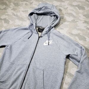 Nike Sweatshirt Womens‎ XS Blue Full Zip Hooded Gym Fitness Active Wear